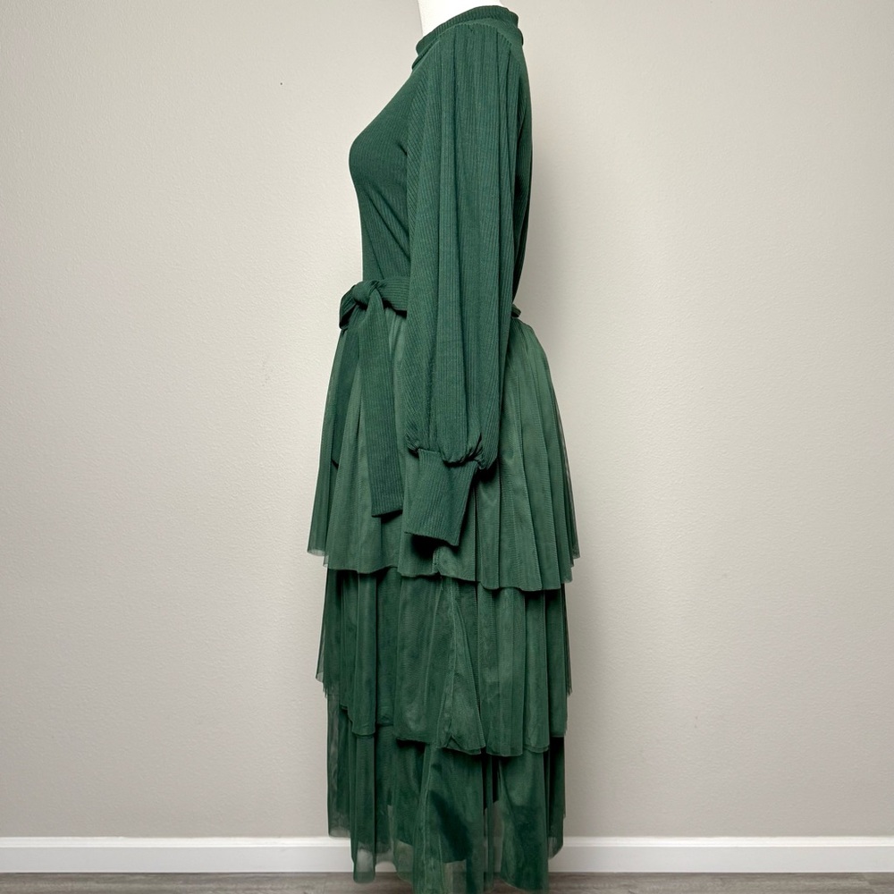 Ivy City Co Cosette Dress Women's Size S Green Tulle Feminine Romantic - Picture 3 of 13
